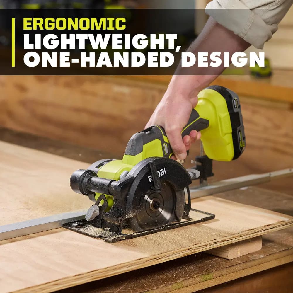 RYOBI 18V ONE+ 4-1/2" Circular Saw Kit [Fuel Gauge Integrated LEDs, Capacity 2Ah, Voltage 18V]