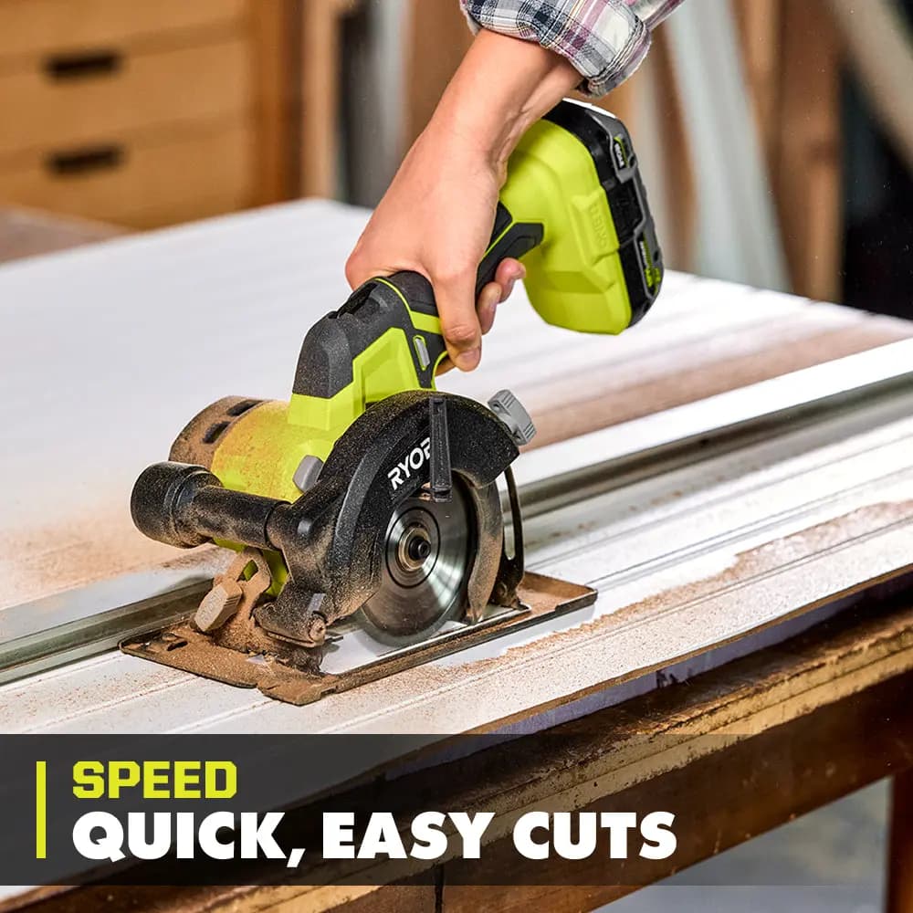 RYOBI 18V ONE+ 4-1/2" Circular Saw Kit [Fuel Gauge Integrated LEDs, Capacity 2Ah, Voltage 18V]