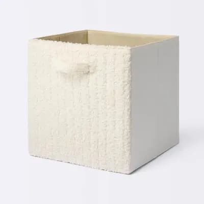 Cloud Island Boucle 13"x13" Storage Cube - Cloud Island™: Capacity 36 Volume, Decorative Storage Bins, 100% Recycled Material [36 Liter, No Assembly Required, 030-02-1664]