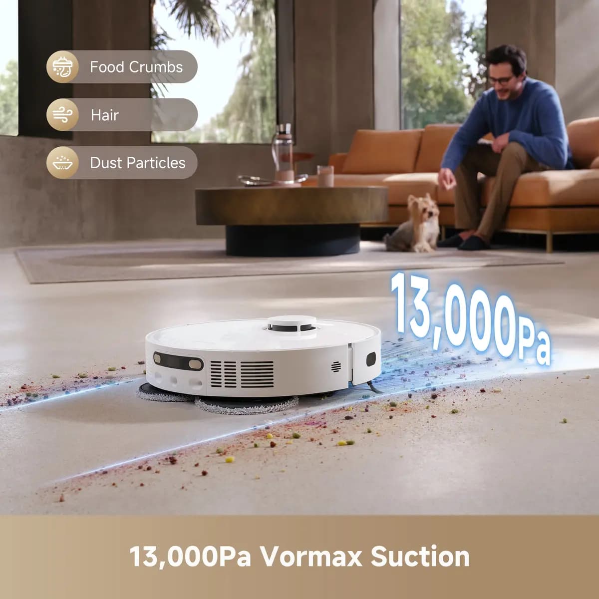Dreame L40s Ultra CE White [350mm x 350mm x 104mm, 3.9kg, 13,000Pa]