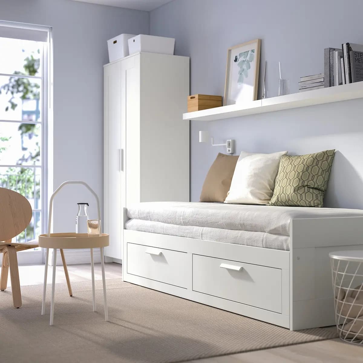 IKEA BRIMNES Daybed frame with 2 drawers, white [Width 41 ", Height 22 7/8 ", Length 76 3/4 "]