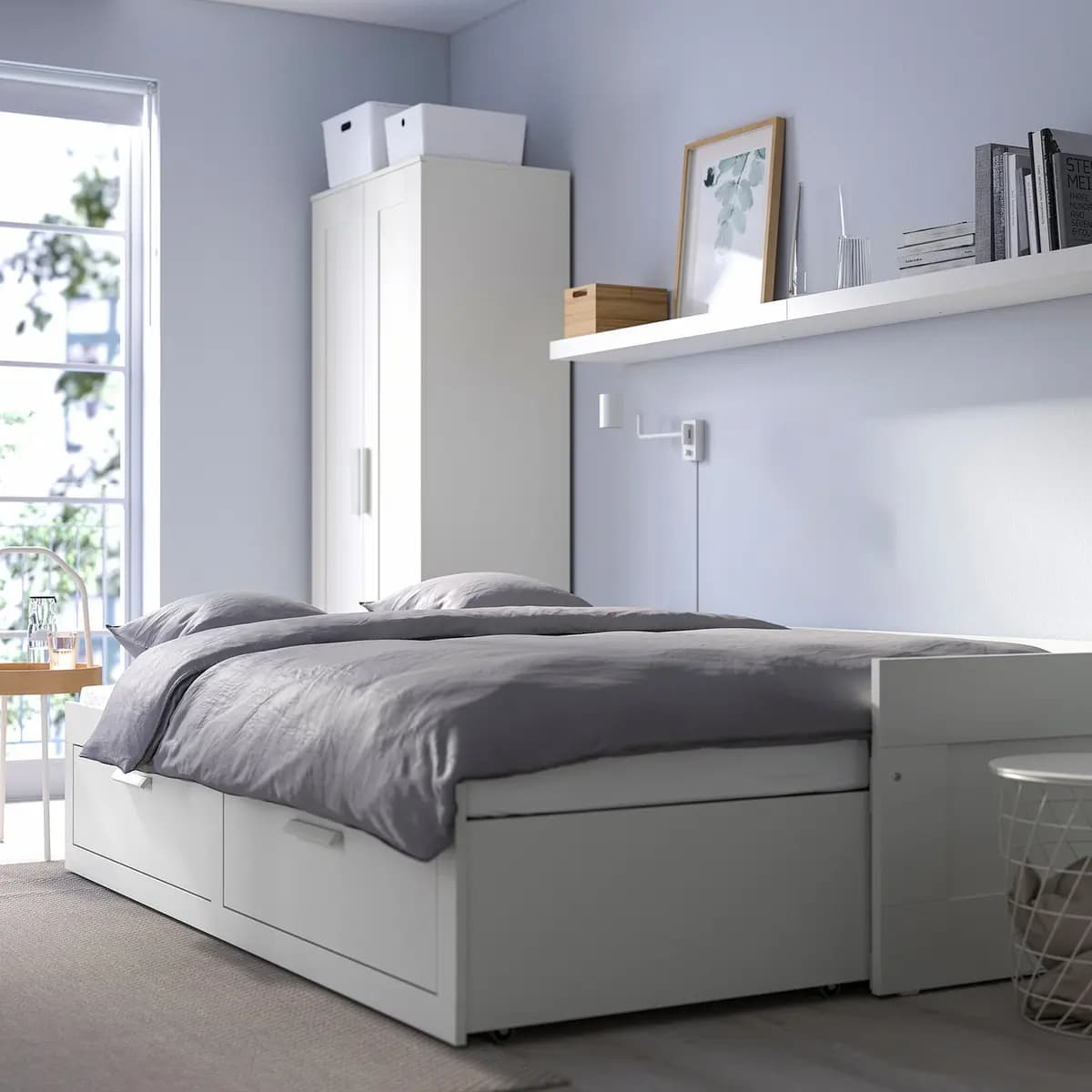 IKEA BRIMNES Daybed frame with 2 drawers, white [Width 41 ", Height 22 7/8 ", Length 76 3/4 "]