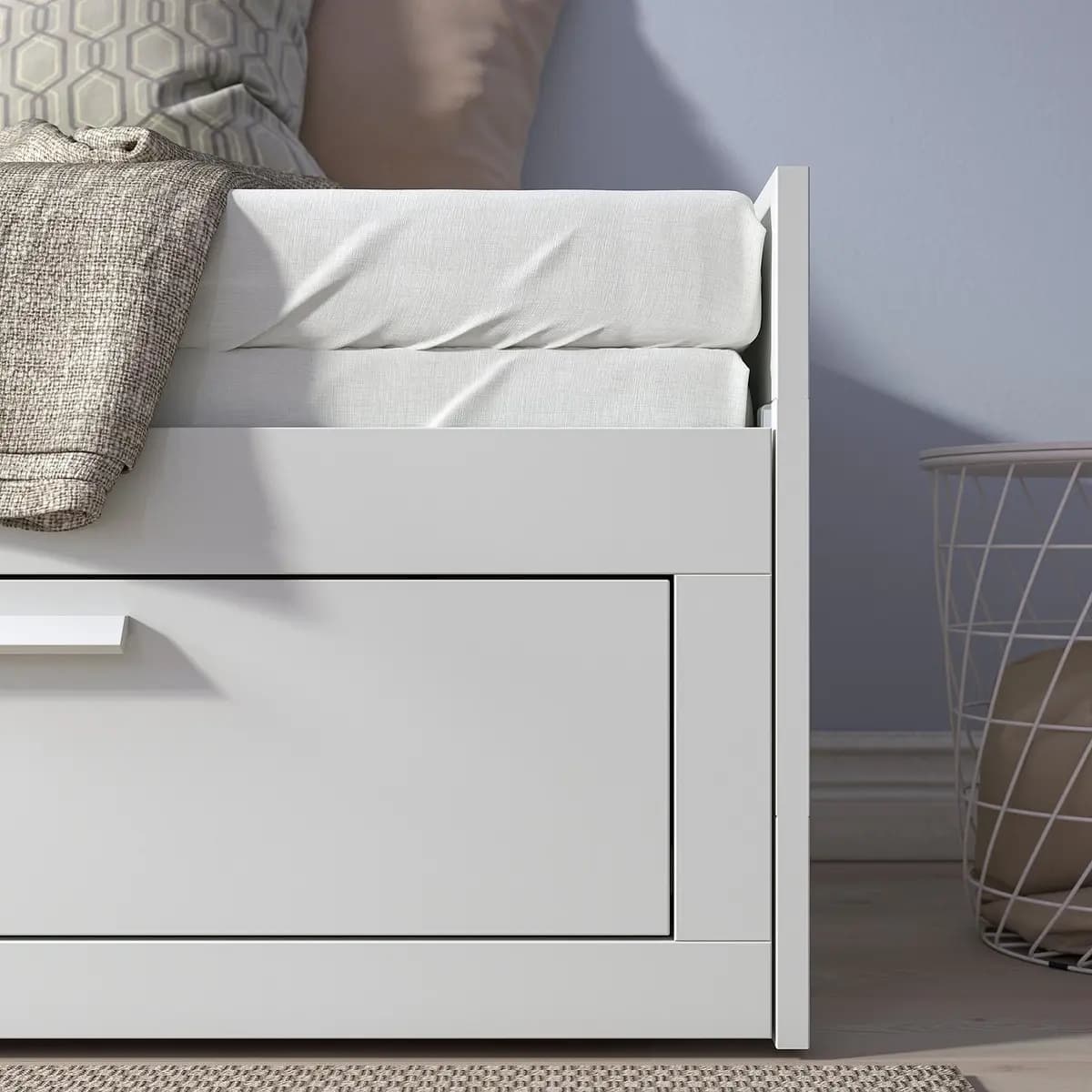 IKEA BRIMNES Daybed frame with 2 drawers, white [Width 41 ", Height 22 7/8 ", Length 76 3/4 "]