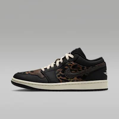 Air Jordan 1 Low SE Women's Shoes Black/Velvet Brown/Chalk [Black/Velvet Brown/Chalk, Leather upper, Foam midsole]