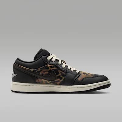 Air Jordan 1 Low SE Women's Shoes Black/Velvet Brown/Chalk [Black/Velvet Brown/Chalk, Leather upper, Foam midsole]
