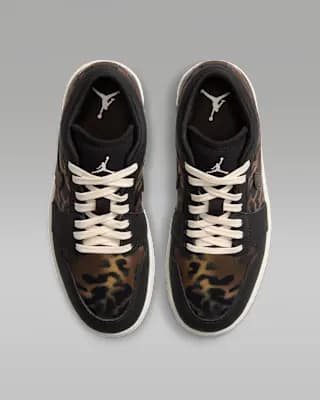Air Jordan 1 Low SE Women's Shoes Black/Velvet Brown/Chalk [Black/Velvet Brown/Chalk, Leather upper, Foam midsole]