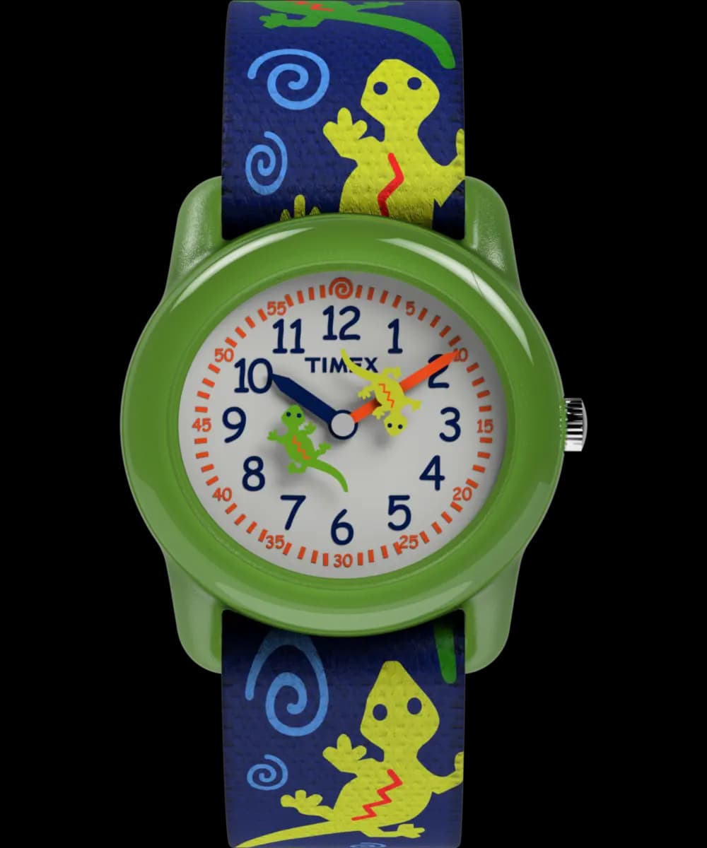 Timex Time Machines 29mm Green Gecko Elastic Fabric Kids [Resin, 29 mm]