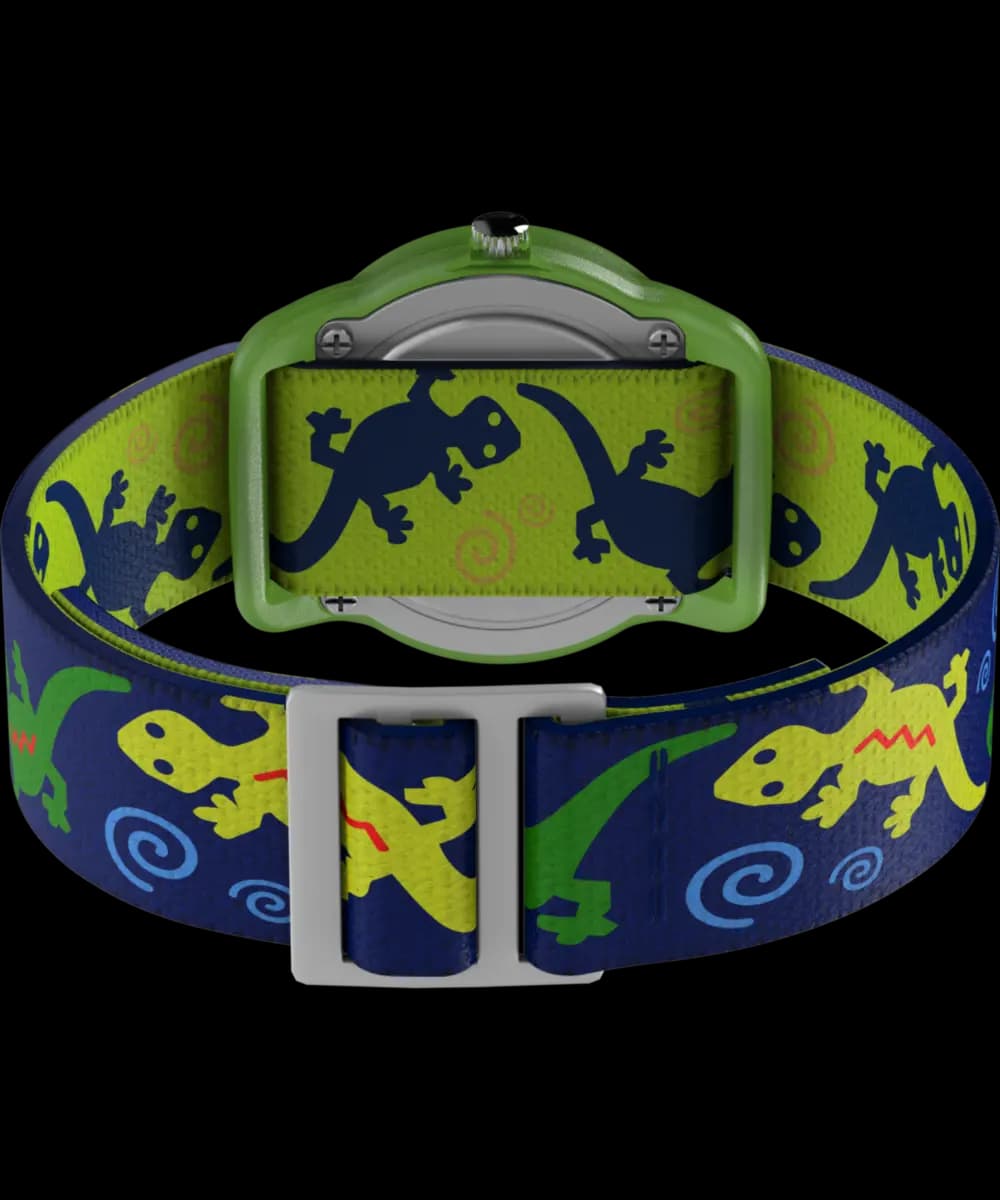 Timex Time Machines 29mm Green Gecko Elastic Fabric Kids [Resin, 29 mm]