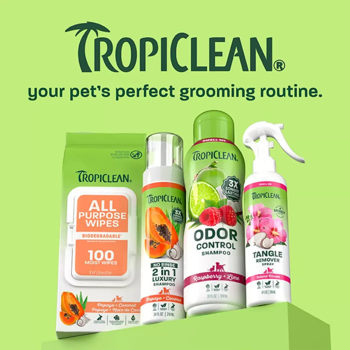TropiClean® Odor Control Dog Shampoo, 3x Longer Lasting Scent - Raspberry & Lime 20 oz [Description and Overview TROPICLEAN ODOR CONTROL SHAMPOO helps re, Product Brand & Name Trop