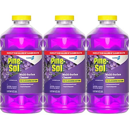 Pine-Sol Multi-Surface Cleaner, CloroxPro, All Purpose Cleaner, Lavender Clean, 80 Fluid Ounces, Pack of 3 (60608) [color Purple, Number Of Containers 3, Solvent Parts (For Dilutio