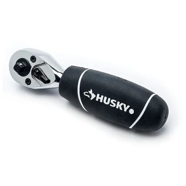 Husky 1/4 in. and 3/8 in. Drive Stubby Ratchet and Socket Set (46-Piece), H46PCSTS [Carrier Type: Hard Shell Carrier, Features: Reversible, Hand Tool Type: Ratchet & Socket Set]