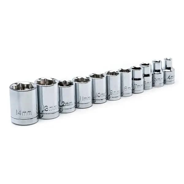 Husky 1/4 in. and 3/8 in. Drive Stubby Ratchet and Socket Set (46-Piece), H46PCSTS [Carrier Type: Hard Shell Carrier, Features: Reversible, Hand Tool Type: Ratchet & Socket Set]