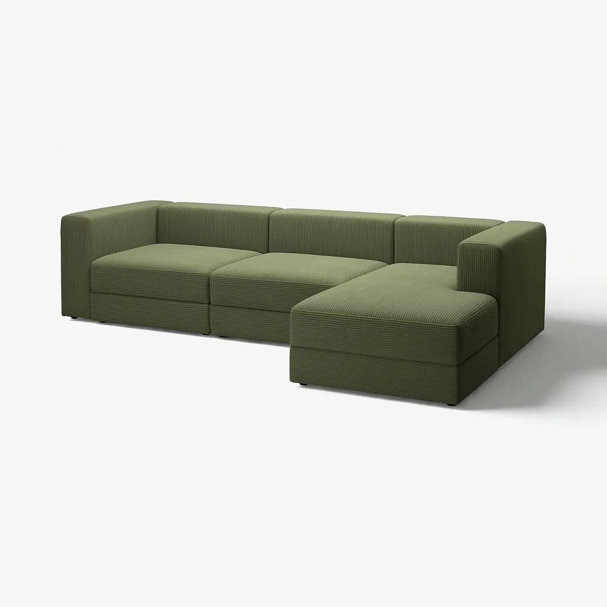IKEA JÄTTEBO 4-seat mod sofa w chaise, right/Samsala dark yellow-green [Width 122 ", Depth 63 ", Height 28 "]