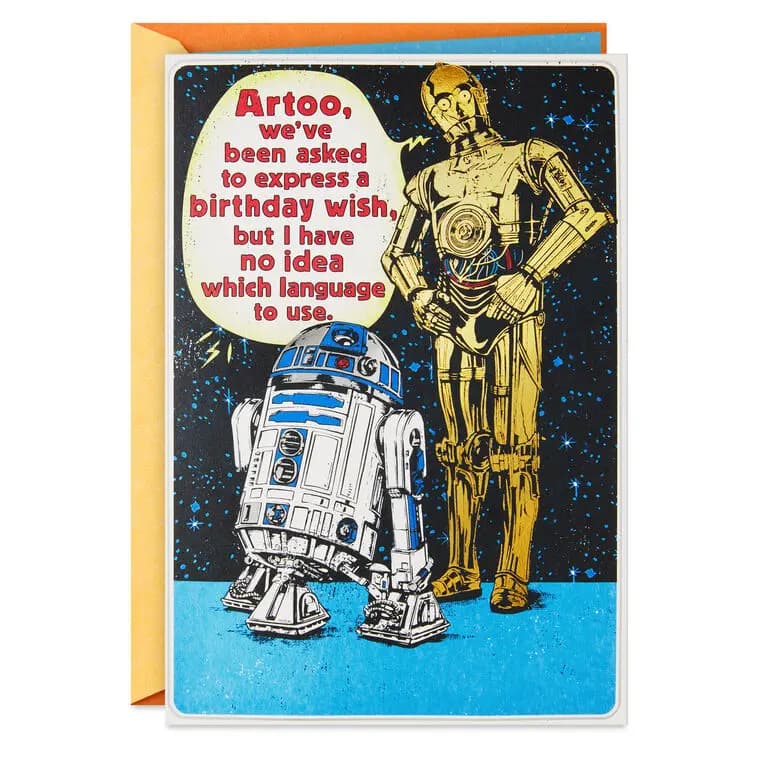 Star Wars™ R2-D2™ and C-3PO™ Droid Tune Funny Musical Birthday Card [Dimensions 5.75" x 8.5", Postage May require extra postage, Item number 799ARH1658]