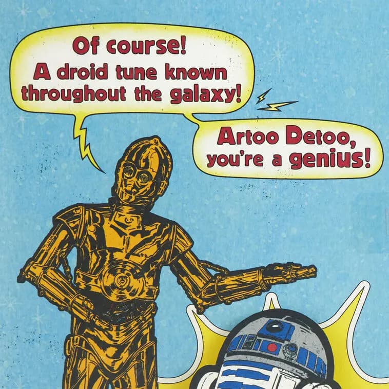 Star Wars™ R2-D2™ and C-3PO™ Droid Tune Funny Musical Birthday Card [Dimensions 5.75" x 8.5", Postage May require extra postage, Item number 799ARH1658]