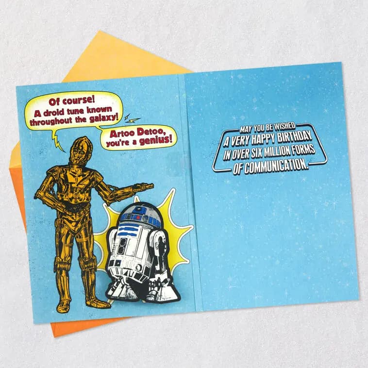 Star Wars™ R2-D2™ and C-3PO™ Droid Tune Funny Musical Birthday Card [Dimensions 5.75" x 8.5", Postage May require extra postage, Item number 799ARH1658]