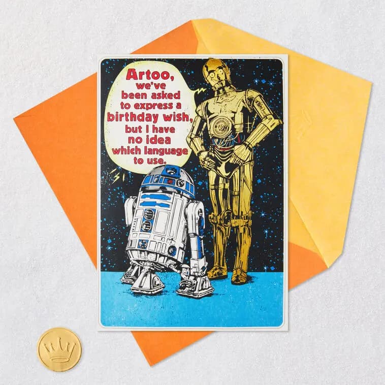 Star Wars™ R2-D2™ and C-3PO™ Droid Tune Funny Musical Birthday Card [Dimensions 5.75" x 8.5", Postage May require extra postage, Item number 799ARH1658]
