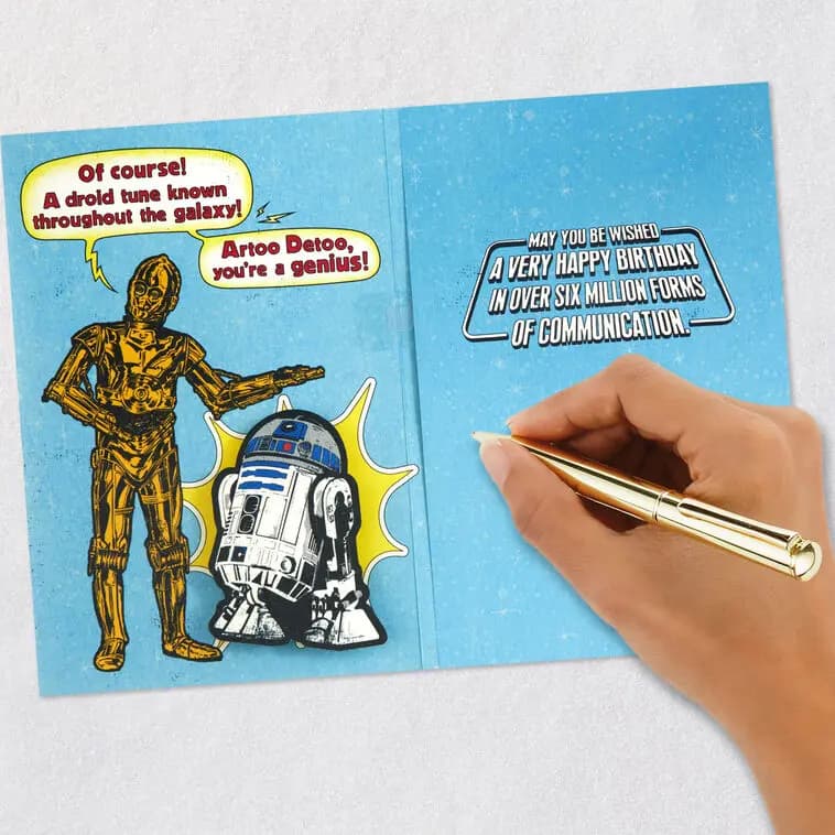 Star Wars™ R2-D2™ and C-3PO™ Droid Tune Funny Musical Birthday Card [Dimensions 5.75" x 8.5", Postage May require extra postage, Item number 799ARH1658]