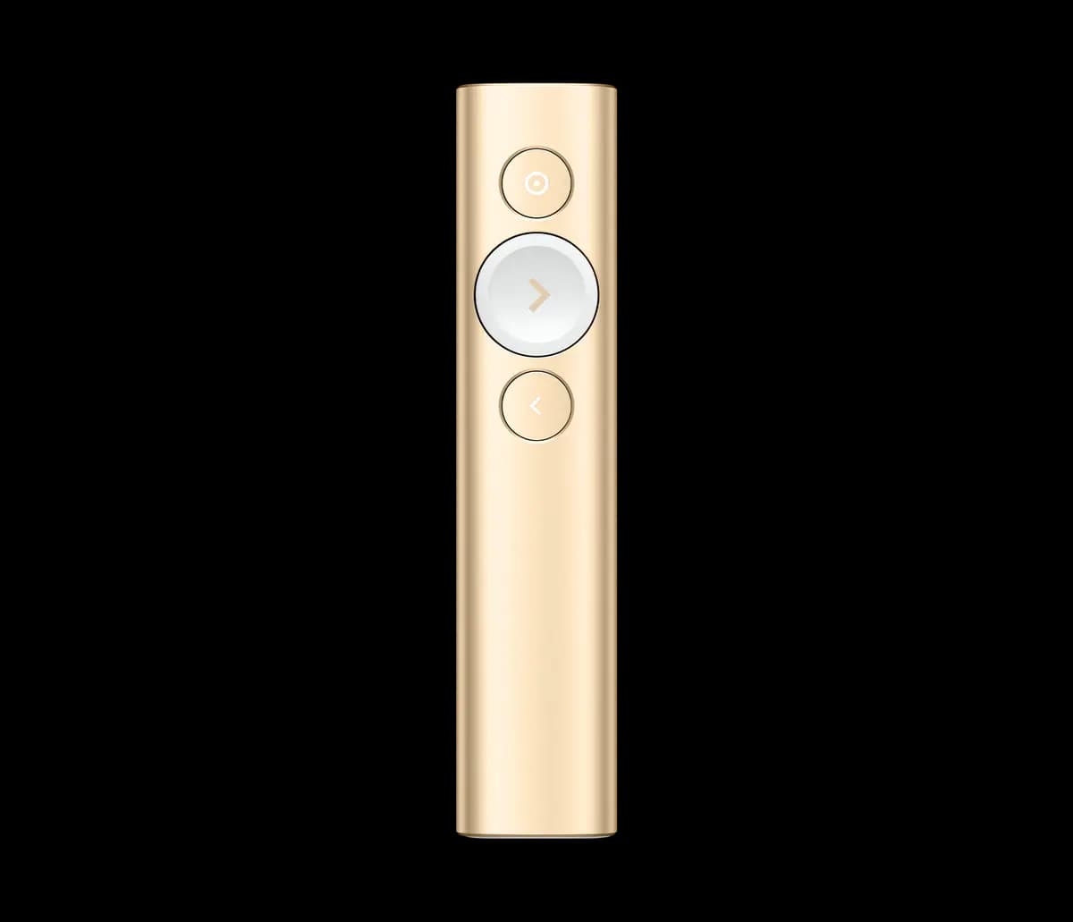 Logitech Spotlight - Gold [5.17 in (131.3 mm), 1.11 in (28.1 mm), 0.48 in (12.1 mm)]