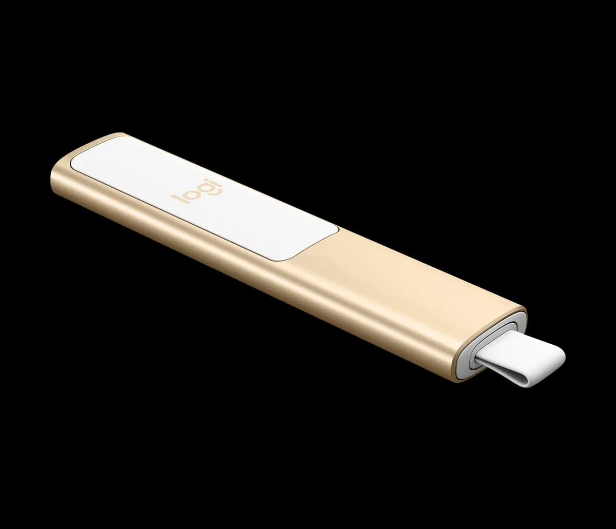 Logitech Spotlight - Gold [5.17 in (131.3 mm), 1.11 in (28.1 mm), 0.48 in (12.1 mm)]