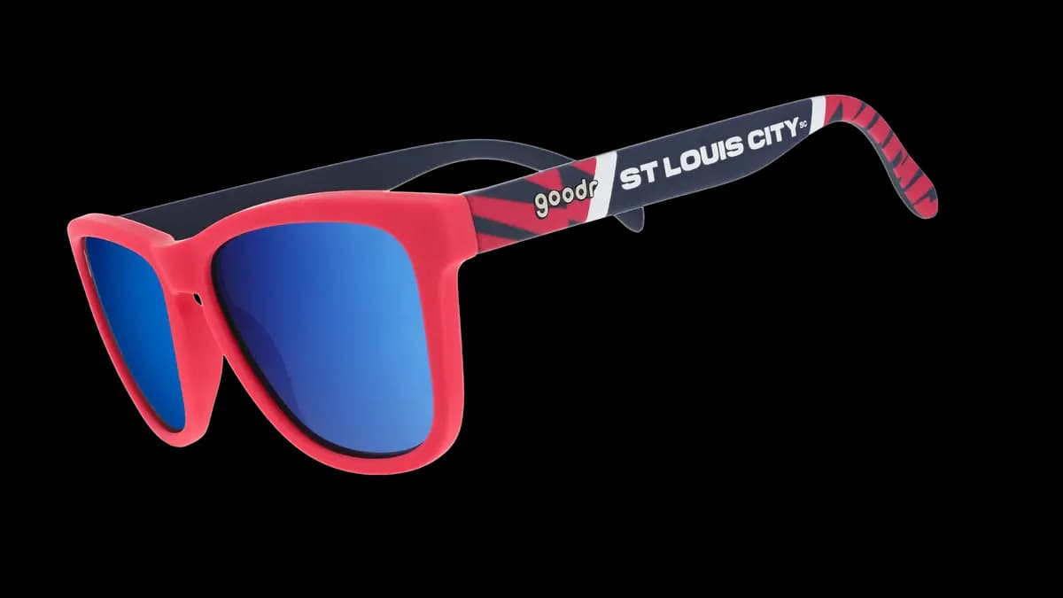 goodr All For CITY Blue and Red [UV400, reflective lenses, premium polymer]