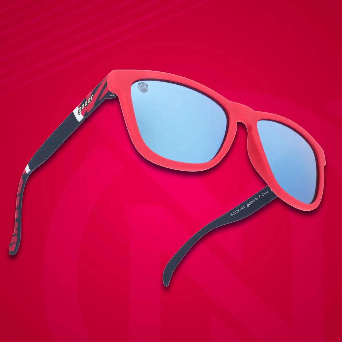 goodr All For CITY Blue and Red [UV400, reflective lenses, premium polymer]