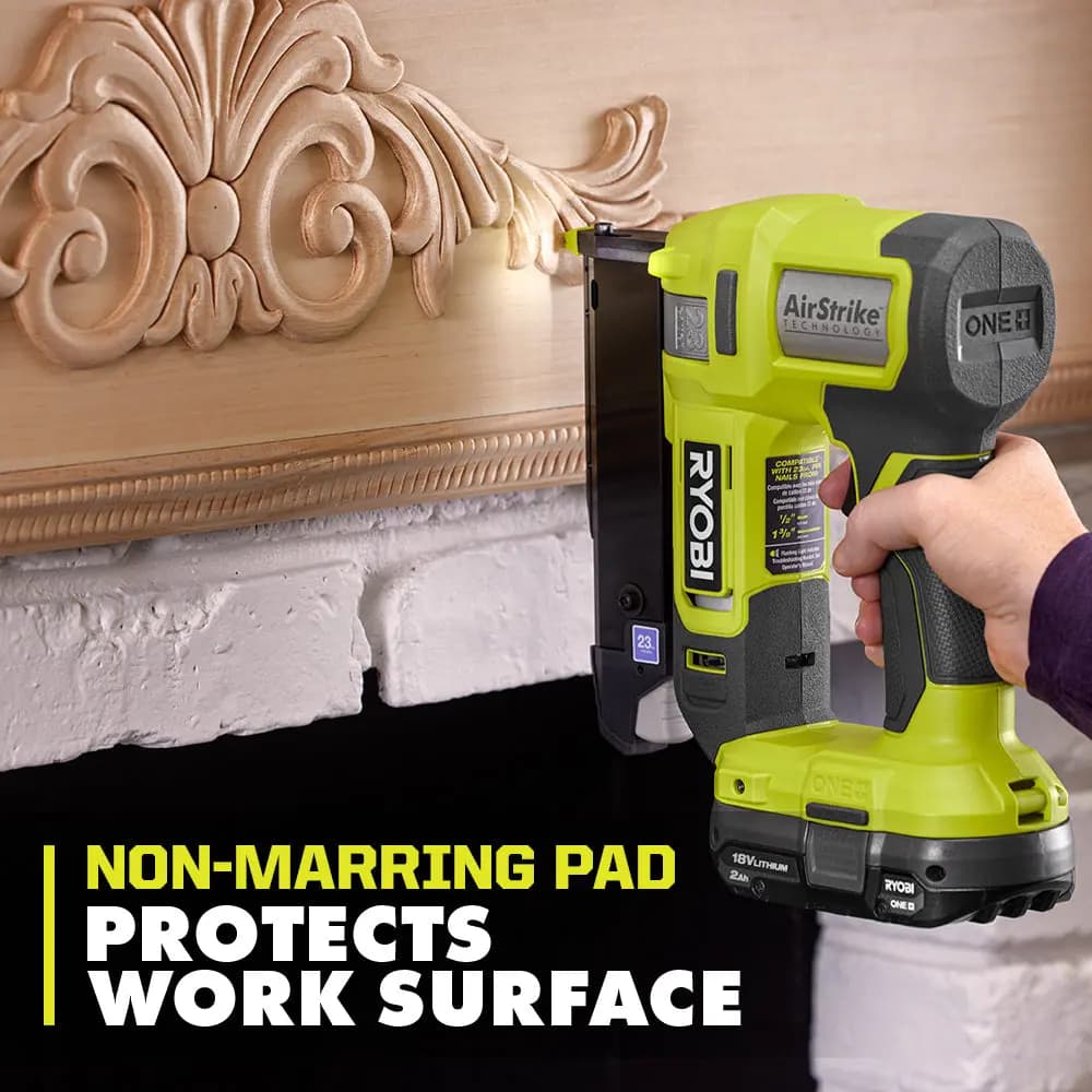 RYOBI 18V ONE+ AirStrike 23GA Pin Nailer Kit [Voltage 18V, Fuel Gauge Integrated LEDs, Capacity 2Ah]
