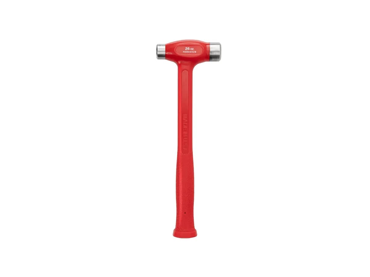 TEKTON 26 oz. Flat Steel Face Dead Blow Hammer [A. Length (in.) 12.7, B. Width (in.) 4.2, C. Height (in.) 1.3]