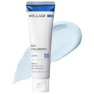 WELLAGE Real Hyaluronic 100 Cream with Ceramide & Panthenol for 100hr Moisture-Lock 2.7oz/80ml [Dry, Combination, and Oily, Cream, 2.7oz/80ml]