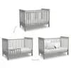 Delta Children Adley 3-in-1 Convertible Crib - Gray: Wood Composite Frame, Adjustable Height, Modern Design [Dimensions (Overall) 37.25 Inches (H) x 55 Inches (W) x 31.5, Weight 48