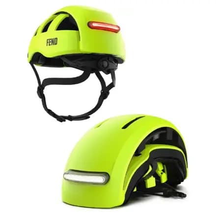 FEND Super + Lights Foldable Bike Helmet Hi-vis Lime [Recreational Cycling, Recreational Cycling, Hybrid]