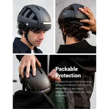 FEND Super + Lights Foldable Bike Helmet Hi-vis Lime [Recreational Cycling, Recreational Cycling, Hybrid]