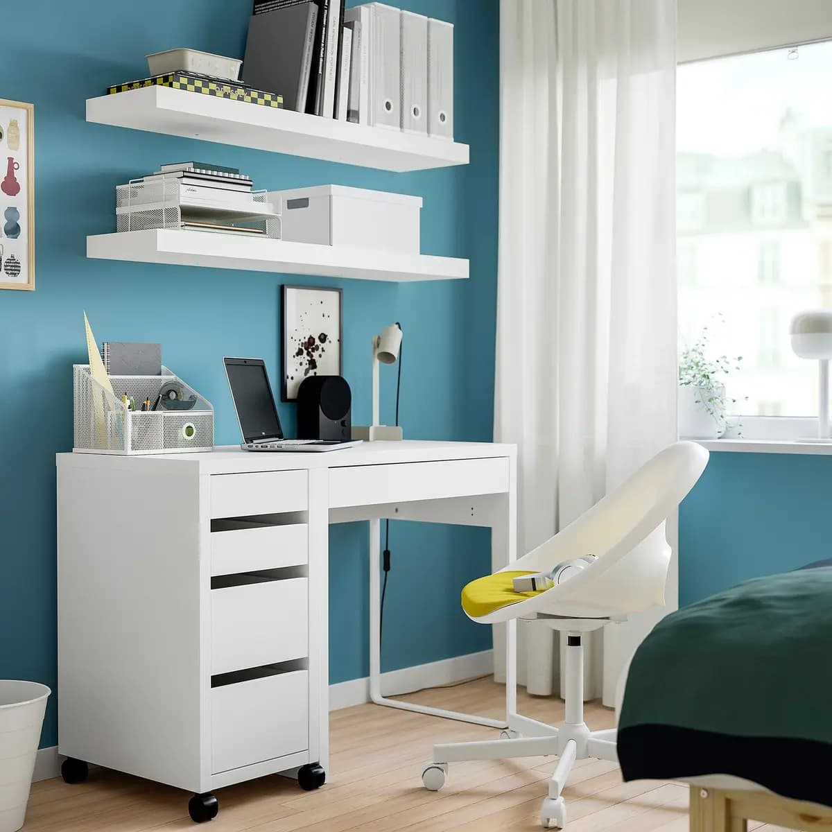 IKEA MICKE Desk, white 28 3/4x19 5/8 " [Max. load 110 lb, Maximum load/drawer 7 lb, Width 28 3/4 "]