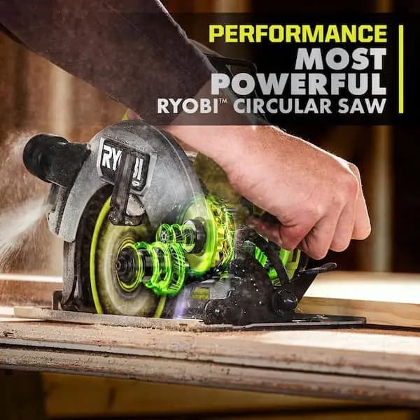 RYOBI ONE+ HP 18V Brushless Cordless 7-1/4 in. Circular Saw with ONE+ 18V 4.0 Ah Battery, PBLCS302B-PBP004 [Battery Amp Hours: 4 Ah, Battery Power Type: Lithium Ion, Battery Size: 