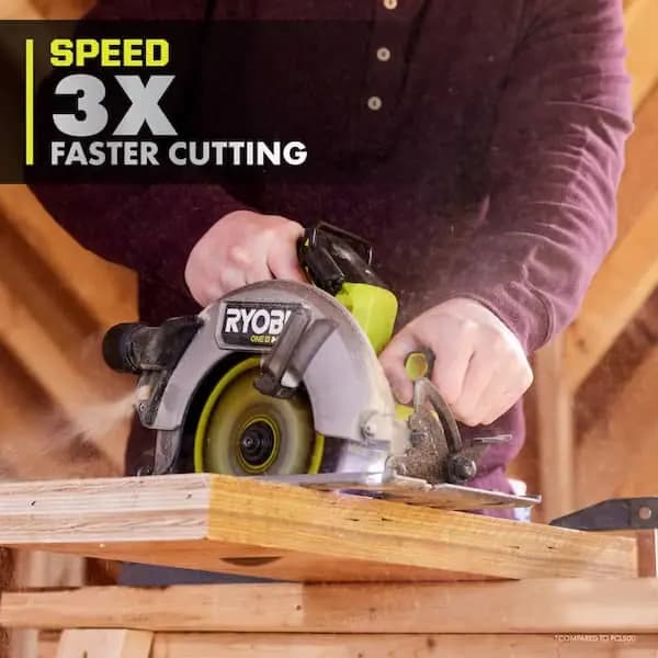 RYOBI ONE+ HP 18V Brushless Cordless 7-1/4 in. Circular Saw with ONE+ 18V 4.0 Ah Battery, PBLCS302B-PBP004 [Battery Amp Hours: 4 Ah, Battery Power Type: Lithium Ion, Battery Size: 
