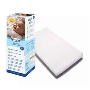 Graco Deluxe Foam Crib and Toddler Mattress [Dimensions (Overall) 52 Inches (L), 27.6 Inches (W), Weight 7 Pounds, Suggested Age 0-3 Years, Fill Material 100% Polyurethane Foam]