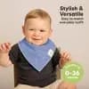 KeaBabies 10pk Organic Baby Bandana Bibs, Baby Drool Bibs for Baby Girl, Boy, Baby Bibs for Toddler, Infant, Newborn (Cosmo) [Dimensions (Overall) 11.8 inches (L), 13.8 inches (W),