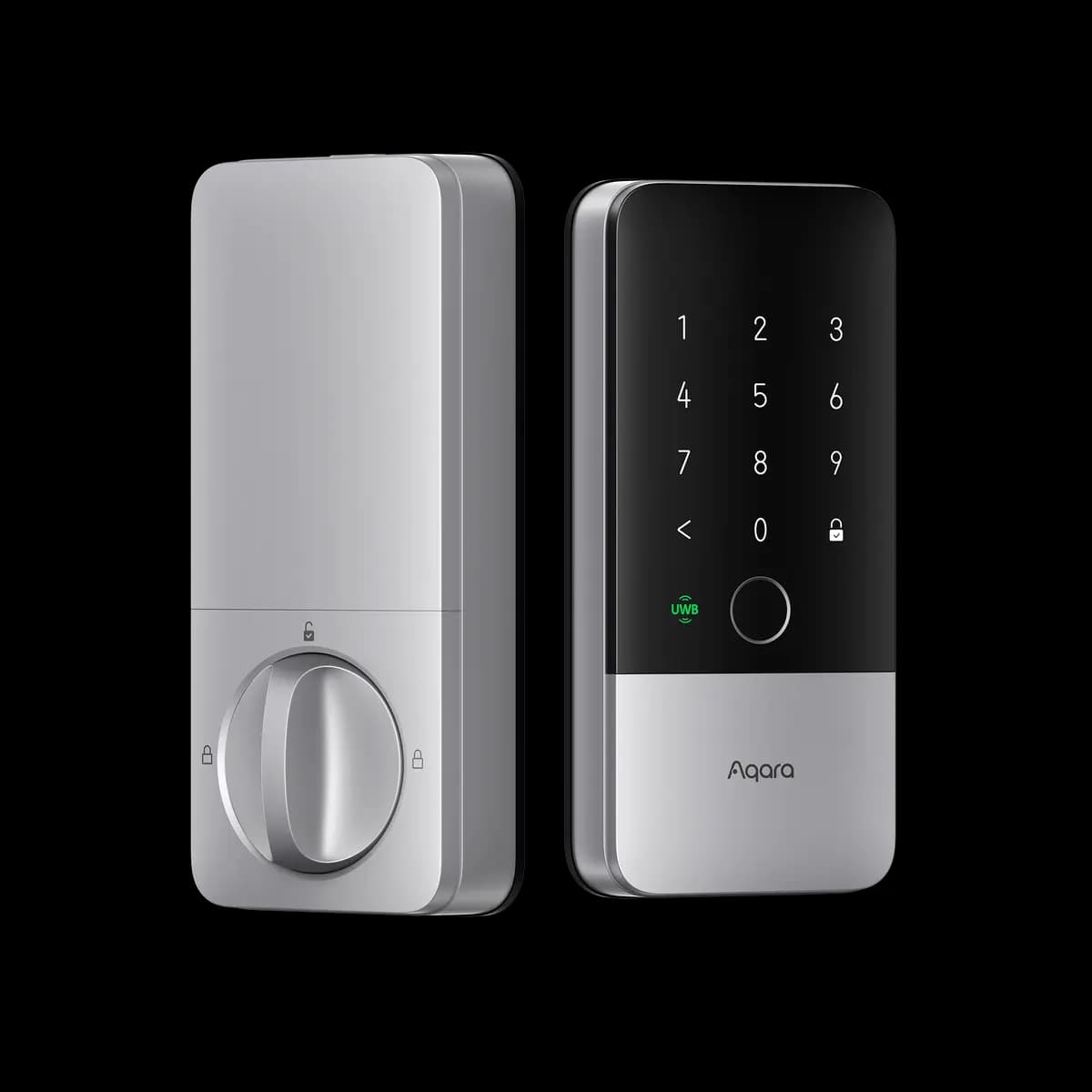 Aqara Smart Lock U400 Black [rechargeable lithium battery, up to 6 months per charge, IP65-rated exterior, up to 50]