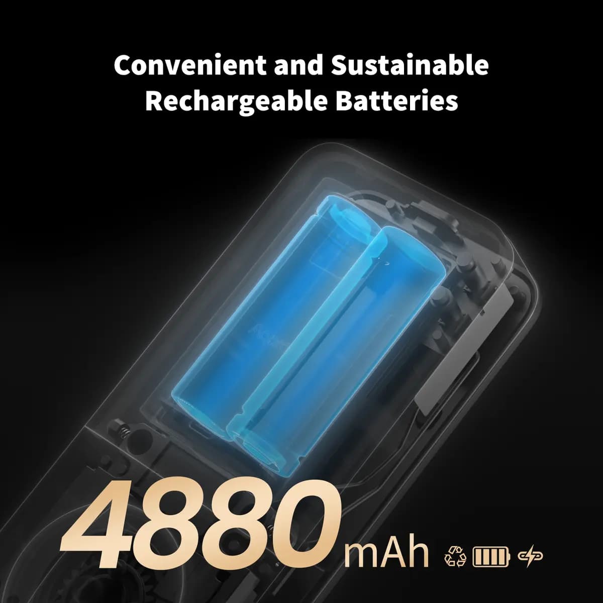 Aqara Smart Lock U400 Black [rechargeable lithium battery, up to 6 months per charge, IP65-rated exterior, up to 50]