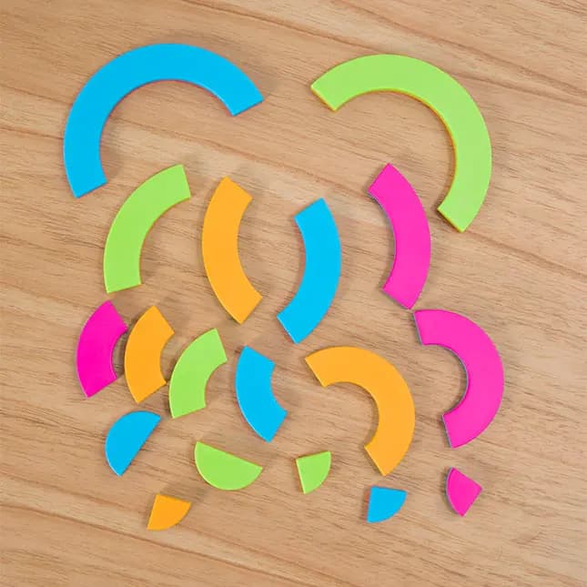 Fat Brain Toys Bugzzle Match-the-Picture Fraction-Learning Brainteaser for Kids Ages 3 and Up [Puzzle of arranging semi-circular pieces to match pictures on puzzle cards, Encourage