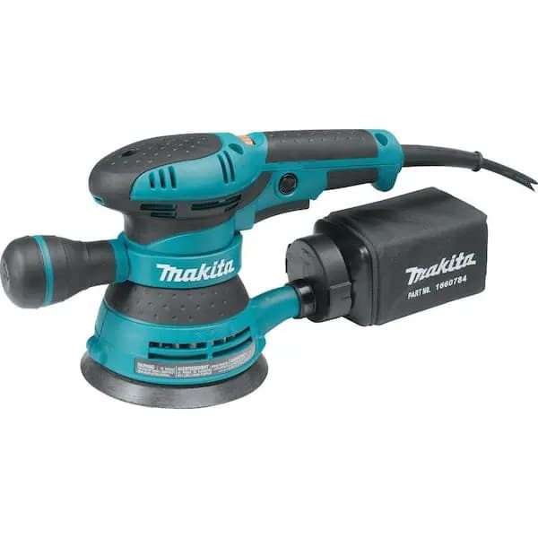 Makita 3 Amp 5 in. Corded Variable Speed Random Orbital Sander with Dust Bag, BO5041 [Amperage (A): 3 A, Color Family: Teal, Cord Length (ft.): 8.2 ft]