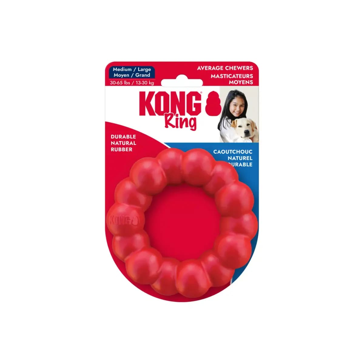 KONG® Rubber Ring Dog Toy [Description and Overview The KONG® Ring is designed for long last, Product Brand & Name KONG® Ring Md/Lg, Features â¢Enriching, durable toy supports app