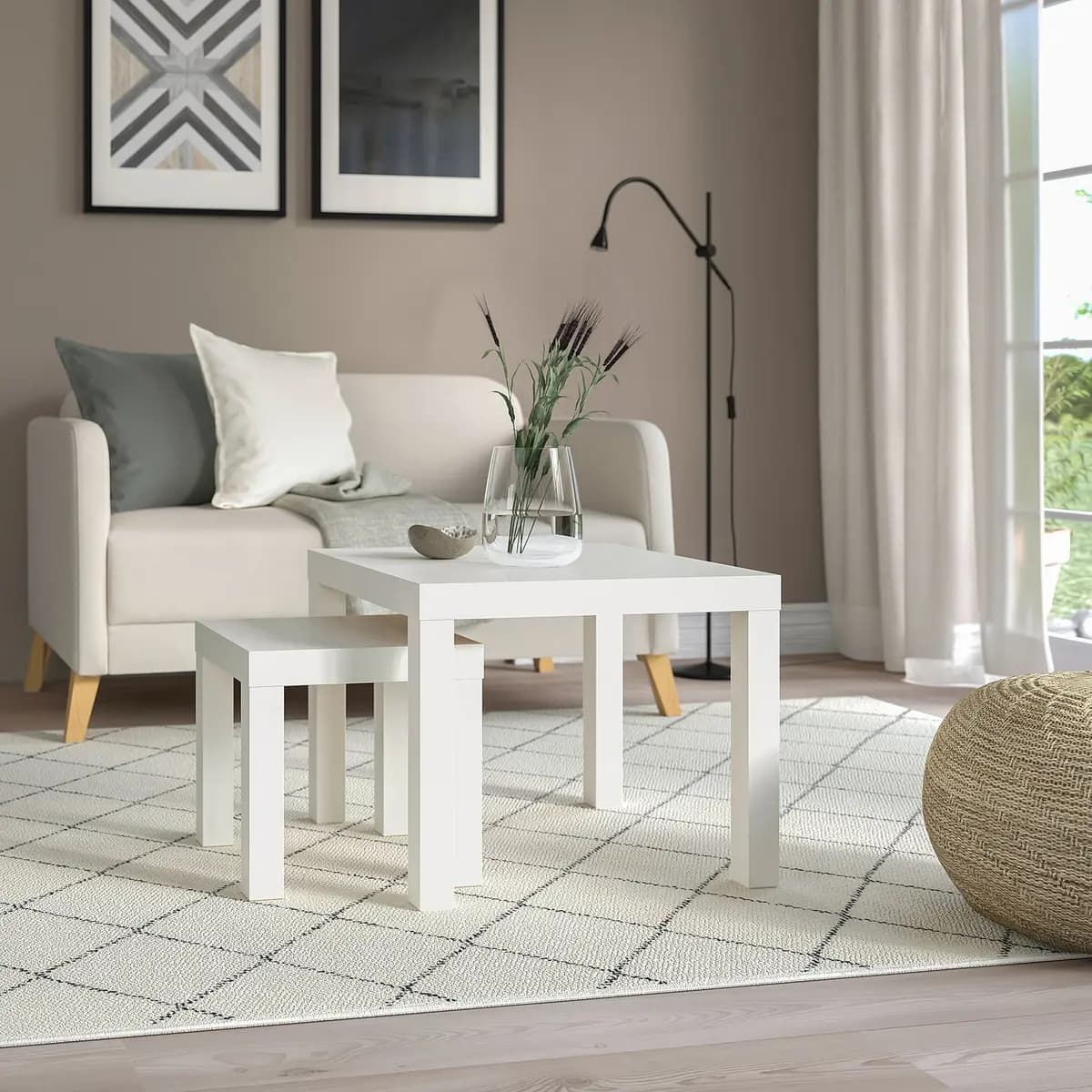 IKEA LACK Side table, white [Width 21 5/8 ", Height 17 3/4 ", Length 21 5/8 "]