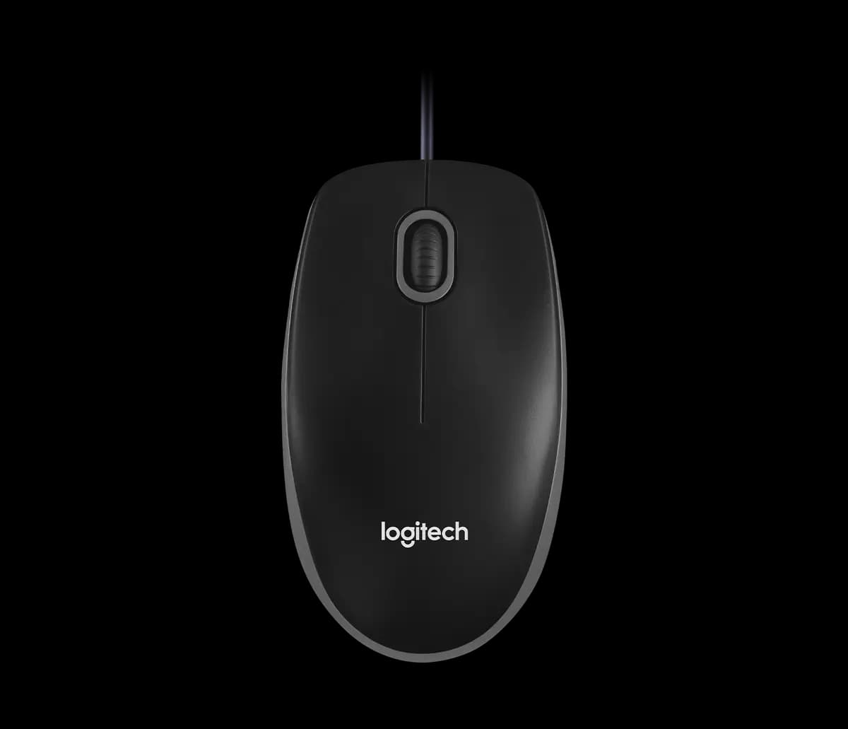 Logitech B100 Optical USB Mouse - Black [4.45 in (113 mm), 2.44 in (62 mm), 1.5 in (38 mm)]