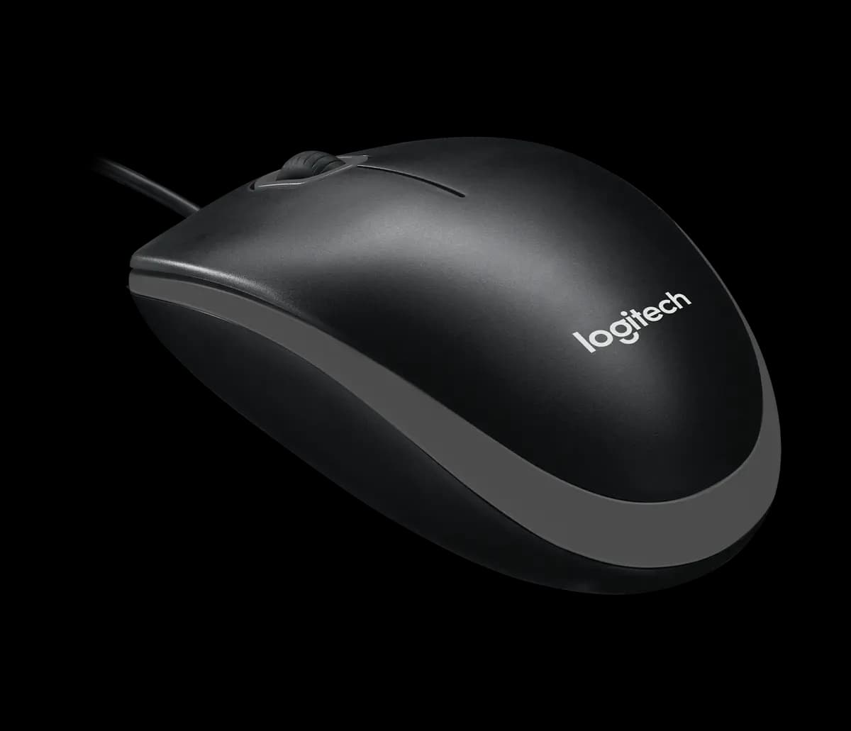 Logitech B100 Optical USB Mouse - Black [4.45 in (113 mm), 2.44 in (62 mm), 1.5 in (38 mm)]