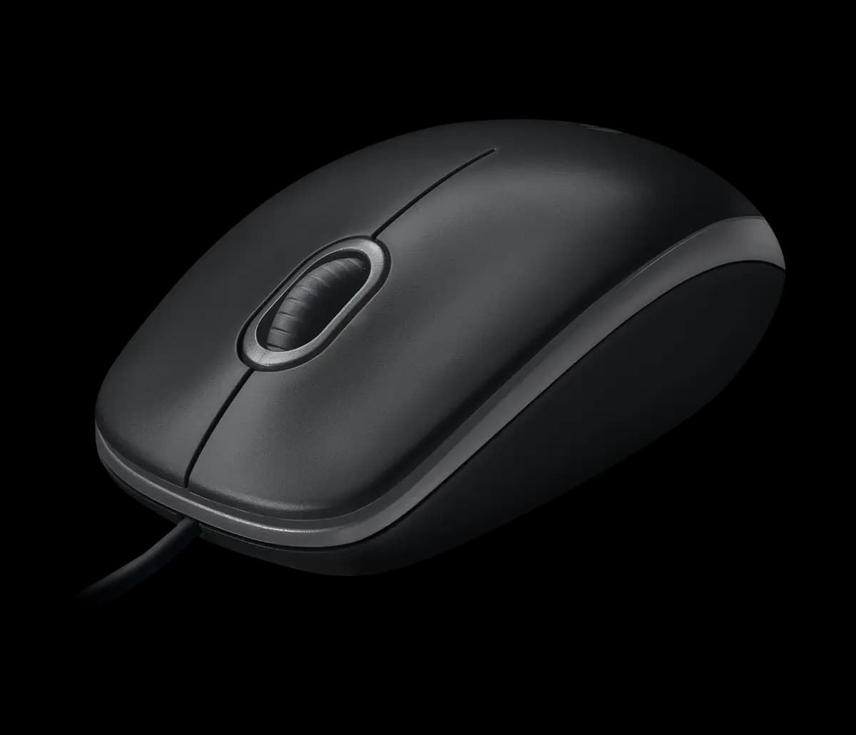 Logitech B100 Optical USB Mouse - Black [4.45 in (113 mm), 2.44 in (62 mm), 1.5 in (38 mm)]