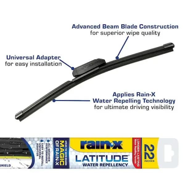 Rain-X 22 in. Latitude 2-in-1 Water Repellency Wiper Blade, 5079279-2 [Automotive Part Type: Windshield Wiper Blade, Returnable: 90-Day, Certifications]