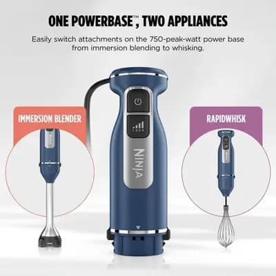 Ninja Power Duo Immersion Blender Blue CI201ND [750 Watts, 0 Liter, 3.17 Pounds]
