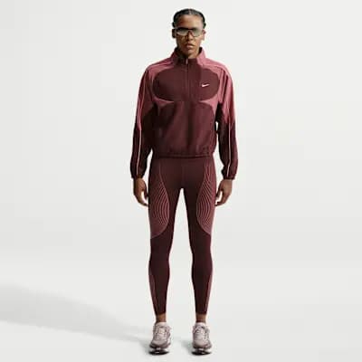 Nike Swift Flash Women's High-Waisted Full-Length Running Leggings Mystic Dates/Pink Smoke [Mystic Dates/Pink Smoke, Reflective graphics, 75% polyester/25% spandex]