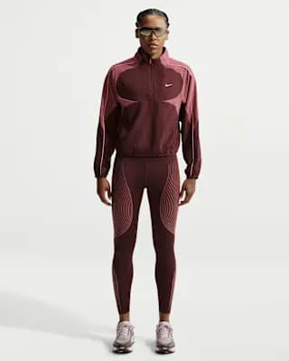 Nike Swift Flash Women's High-Waisted Full-Length Running Leggings Mystic Dates/Pink Smoke [Mystic Dates/Pink Smoke, Reflective graphics, 75% polyester/25% spandex]